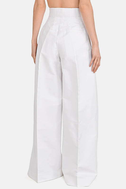 Широкие брюки палаццо JACQUEMUS Белый Женский PAW00642AW00741